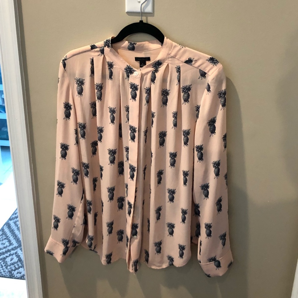 Ann Taylor Pink Pineapple Blouse
